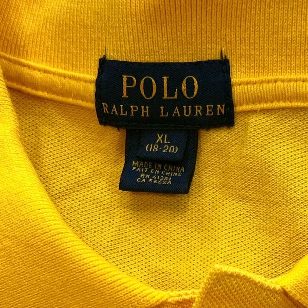Ralph Lauren Cotton Mesh Long Sleeve Polo Shirt Boys Sz XL 18/20